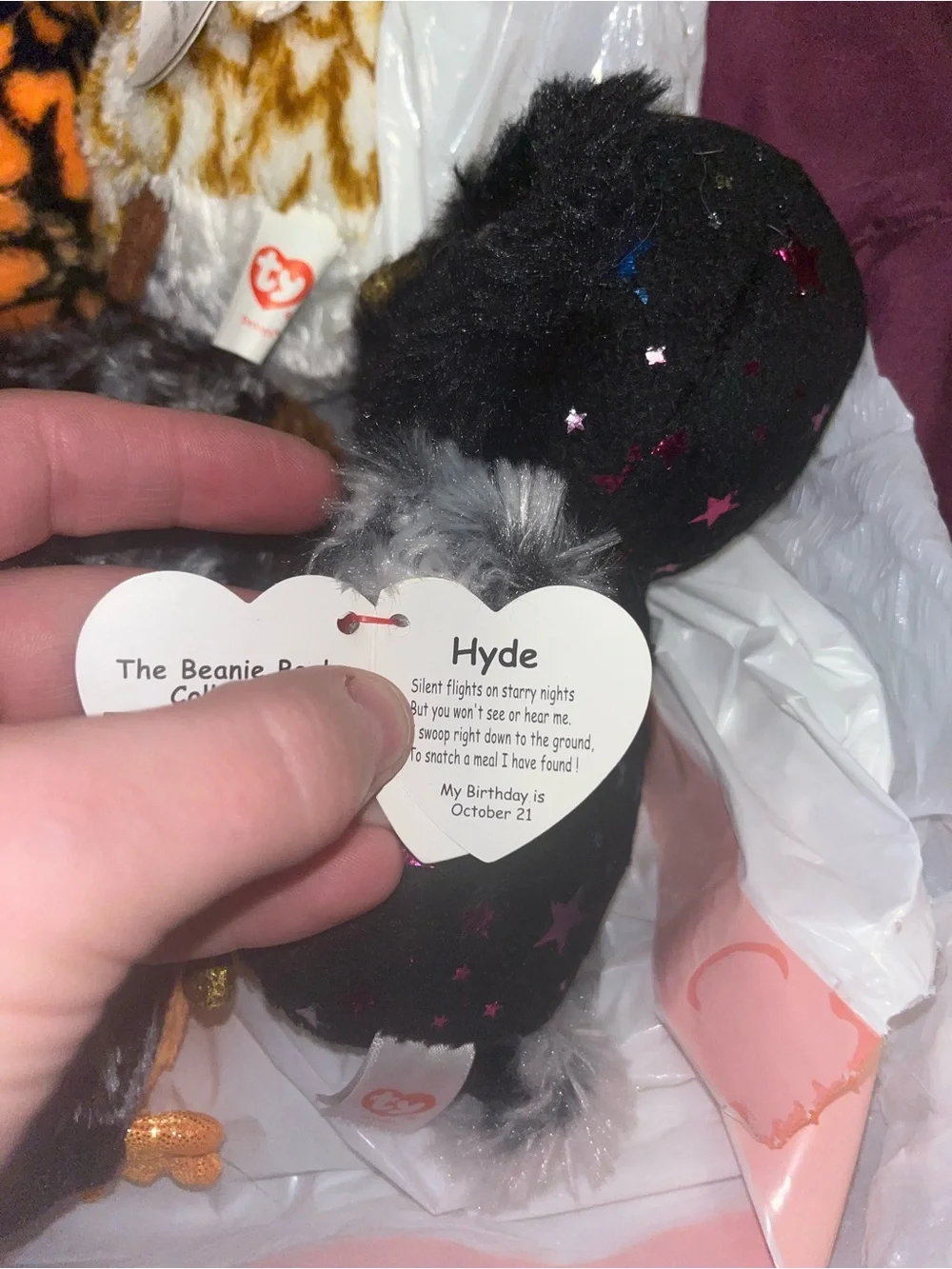 Ty beanie babies Plush Halloween Owl lot of 4 haunt swoops Hyde midnight